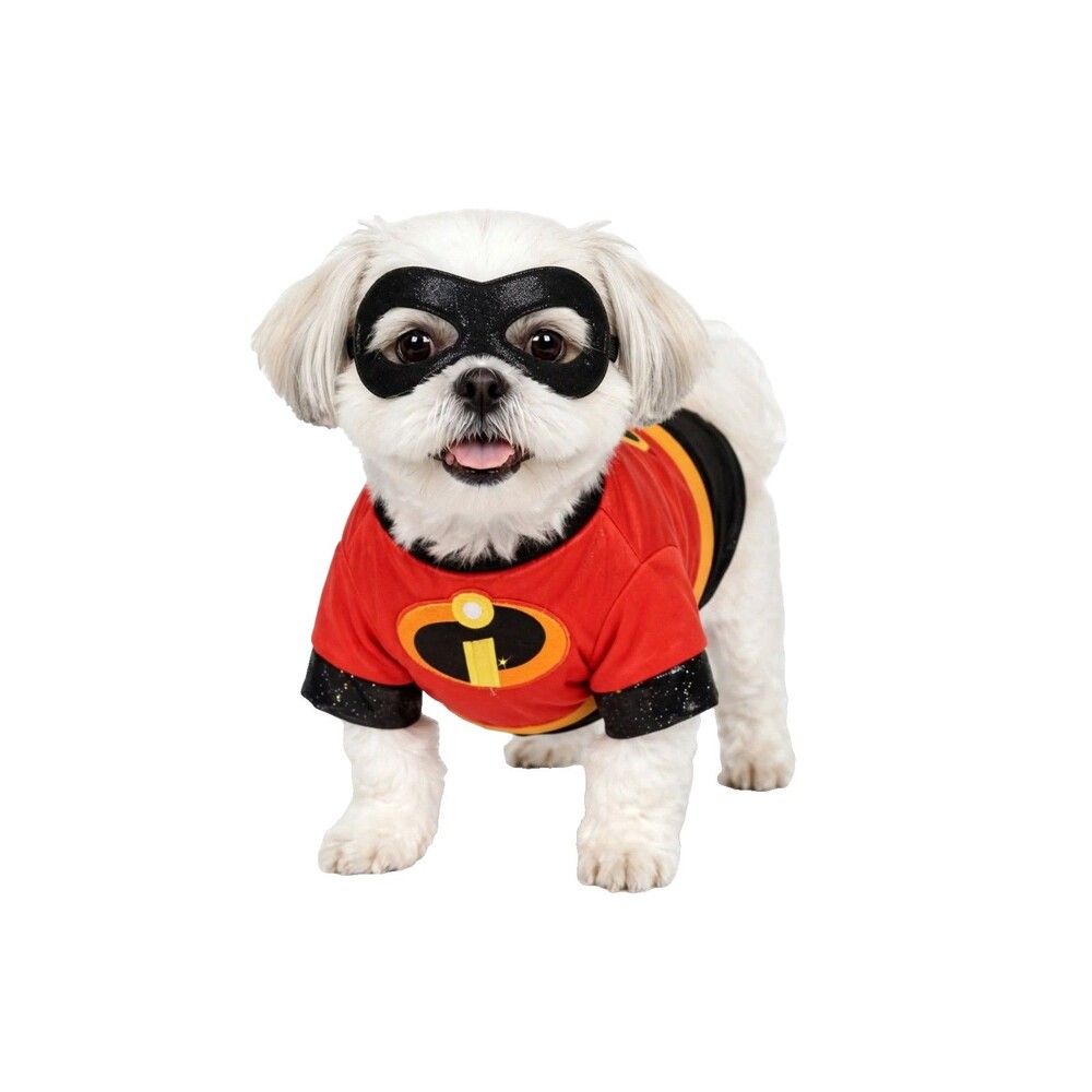 Disney Incredibles Dog Costume Medium Pet Superhero Shirt + Mask Preowned